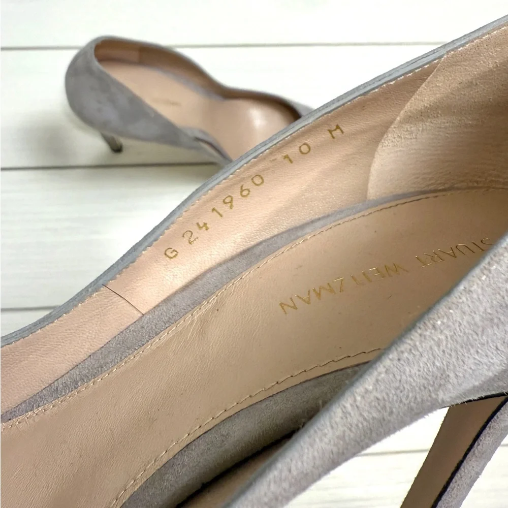 Stuart Weitzman Light Gray Suede Pump Heels Size 10 - Picture 4 of 4